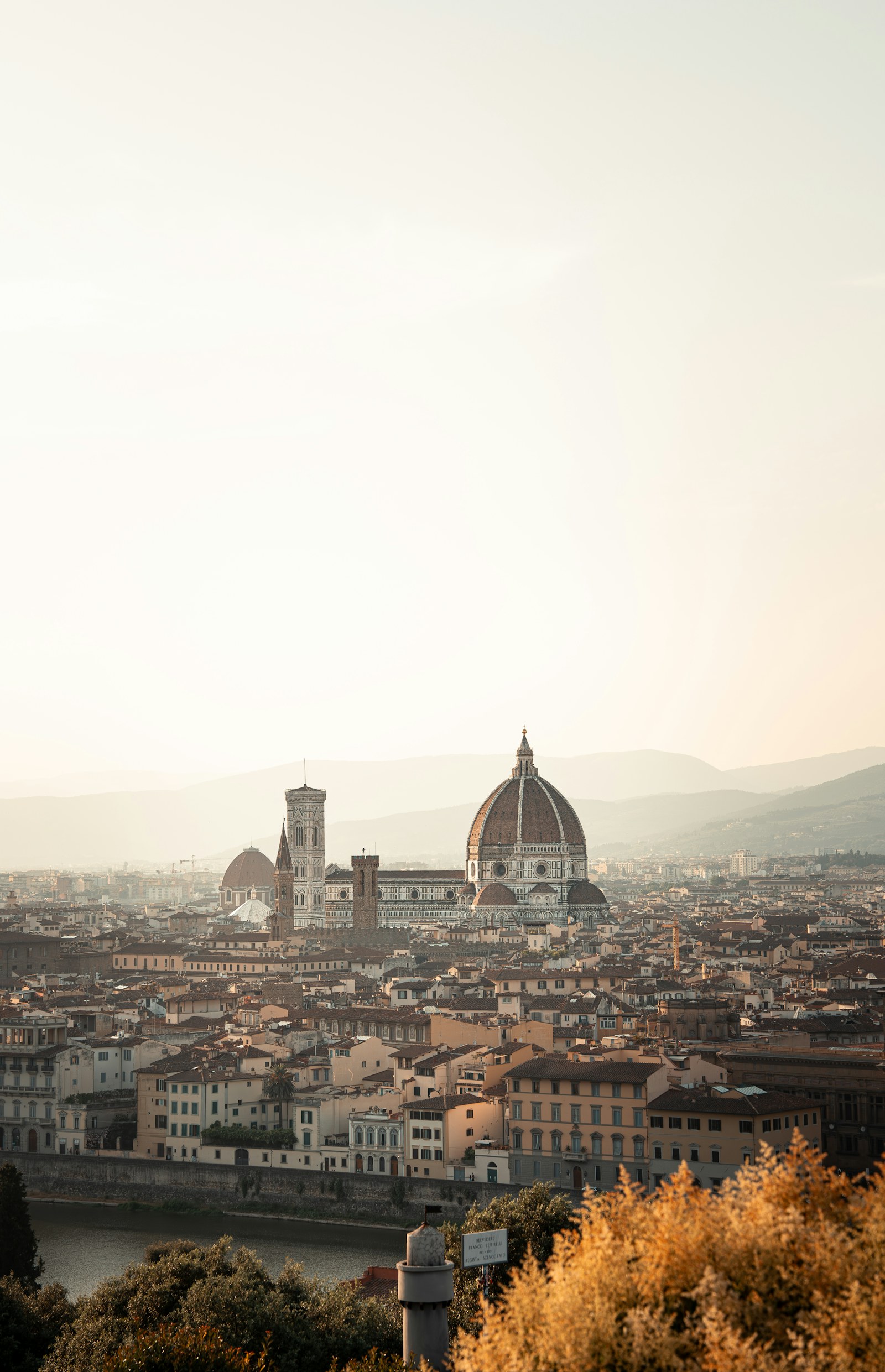 Florence and the Duomo in soft golden light